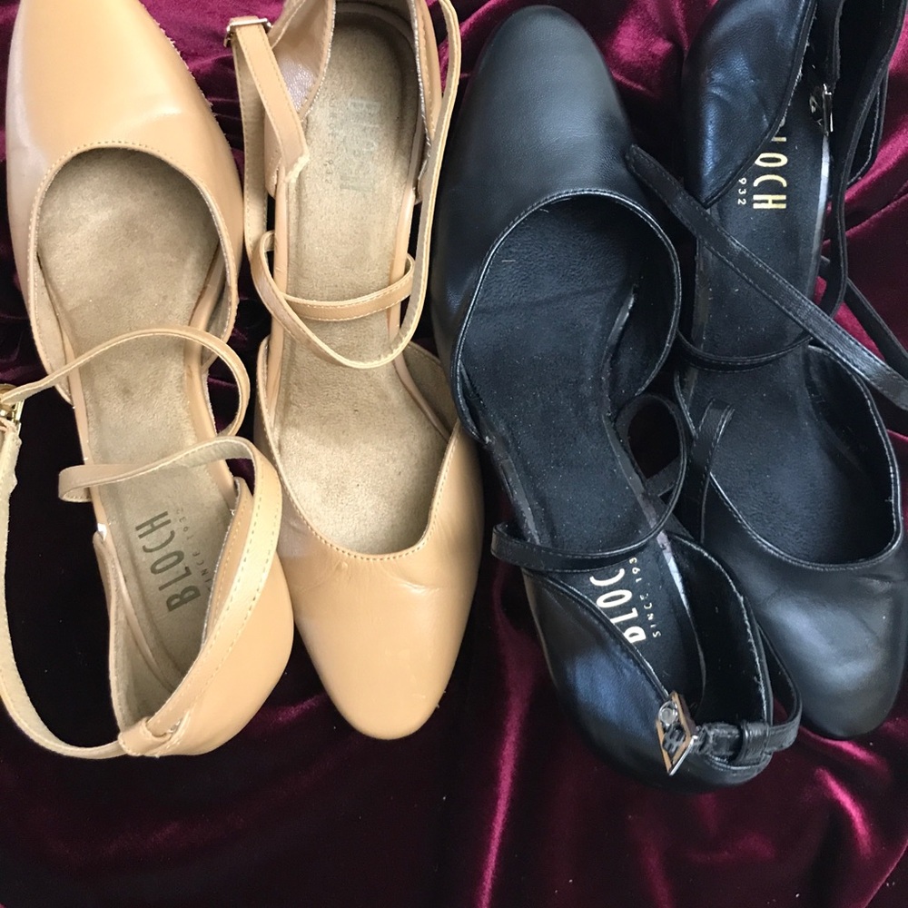 2 PAIRS!  BLOCH DANCE SHOES SIZE 8 1/2